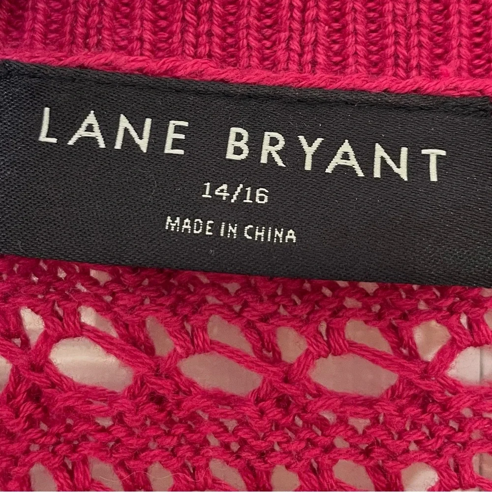 Lane Bryant Magenta Open Weave Cardigan